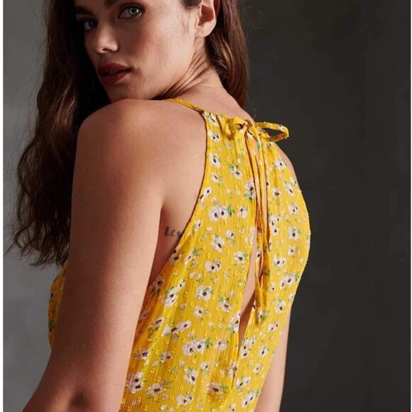 Superdry Womens Margaux Maxi Dress, All Over Floral Print, Yellow Floral Size 8 - Picture 3 of 4